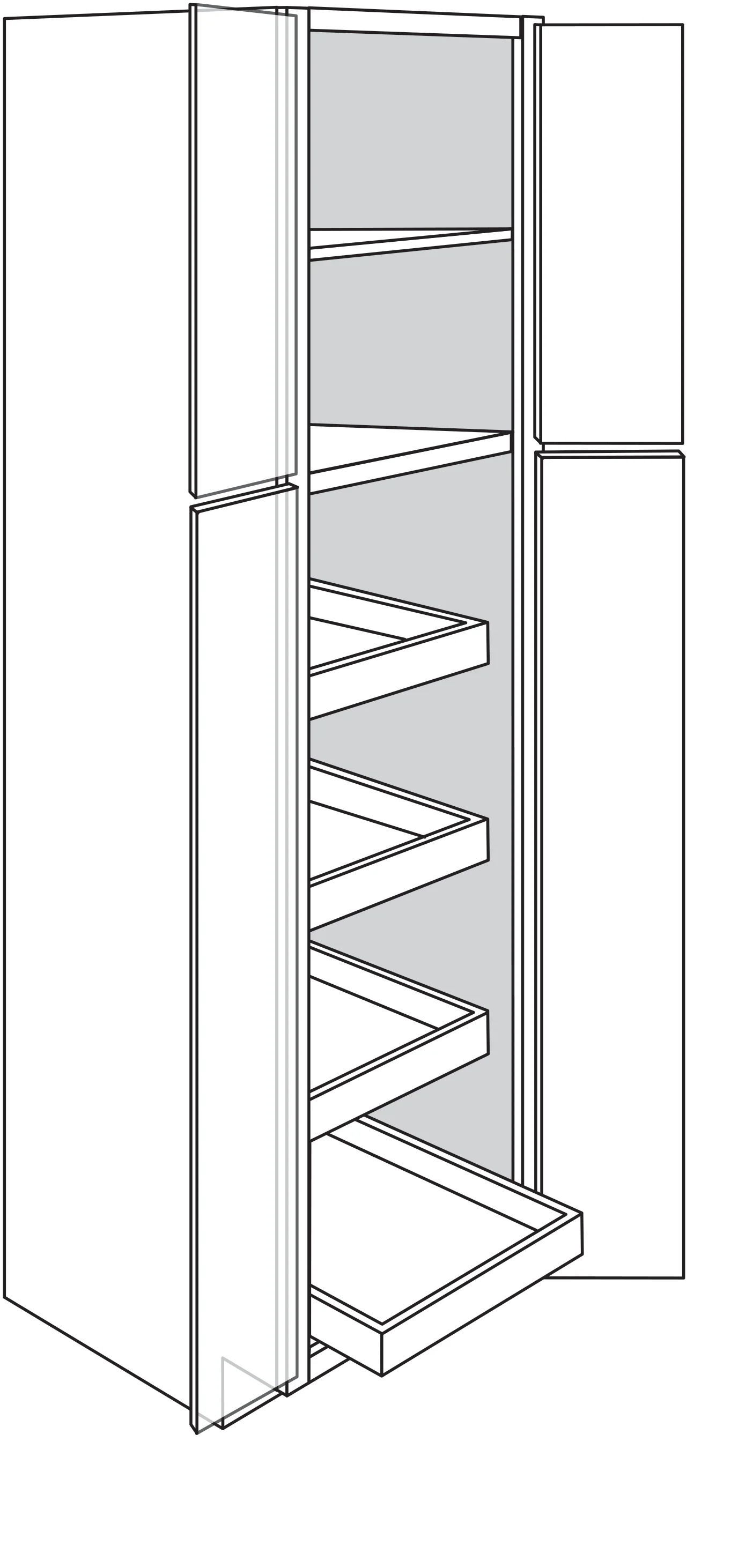 Pantry Cabinet w/ Pull Out Trays 24 W X 84 H X 24 D (4 Trays) – Teton Paint by Legend