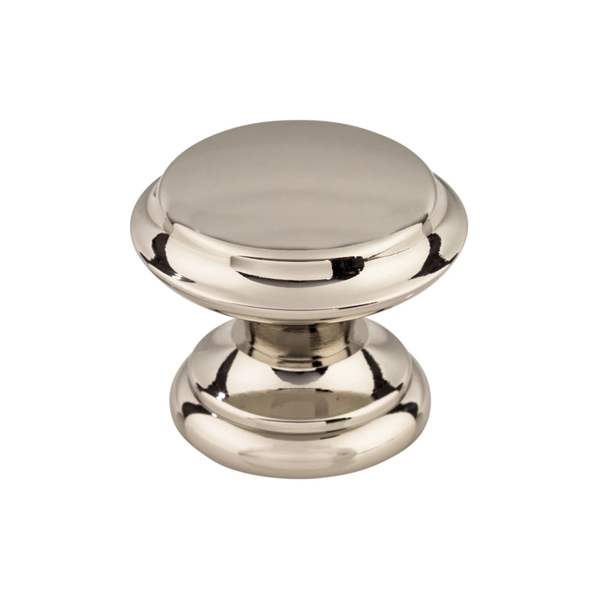 Top Knobs Asbury Knob Polished Nickel 1/4″ Diameter Flat Top Style