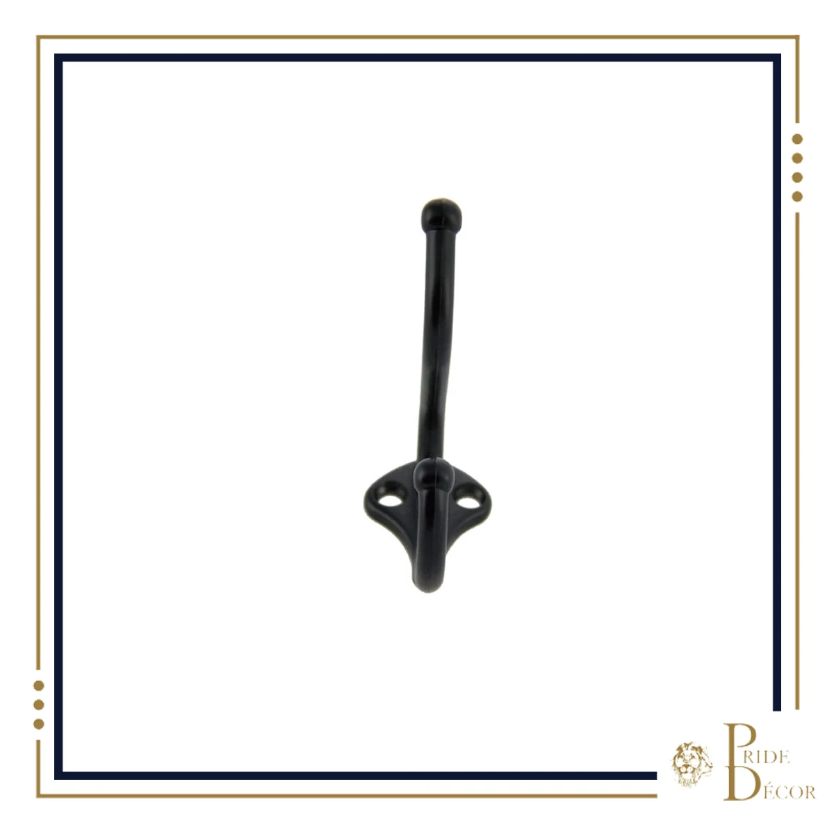 Coat Hook, Double Vertical Hook, Matte Black, 3″ Projection