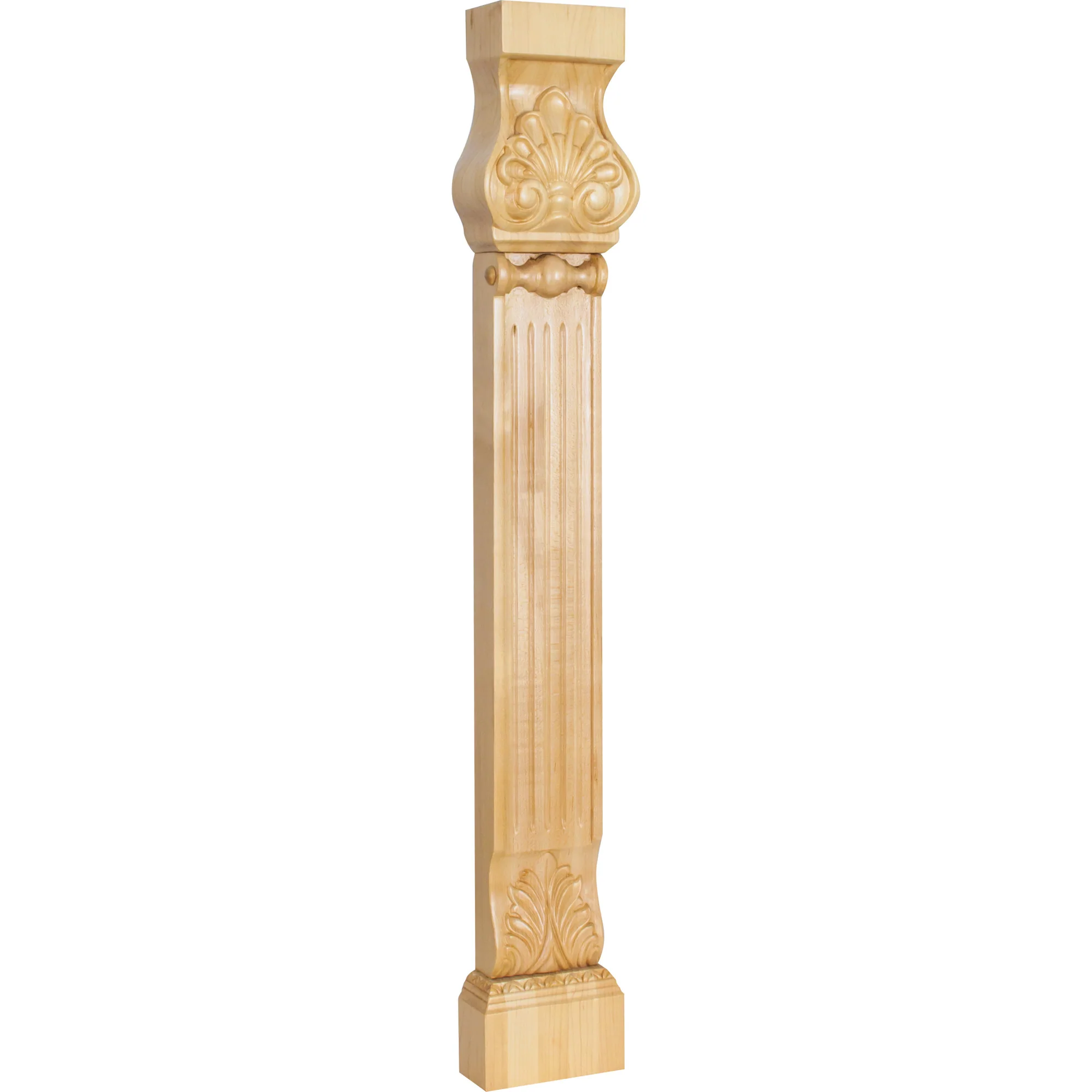 Hardware Resources Acanthus Shell Pilaster Leg Rubberwood 31″ Length