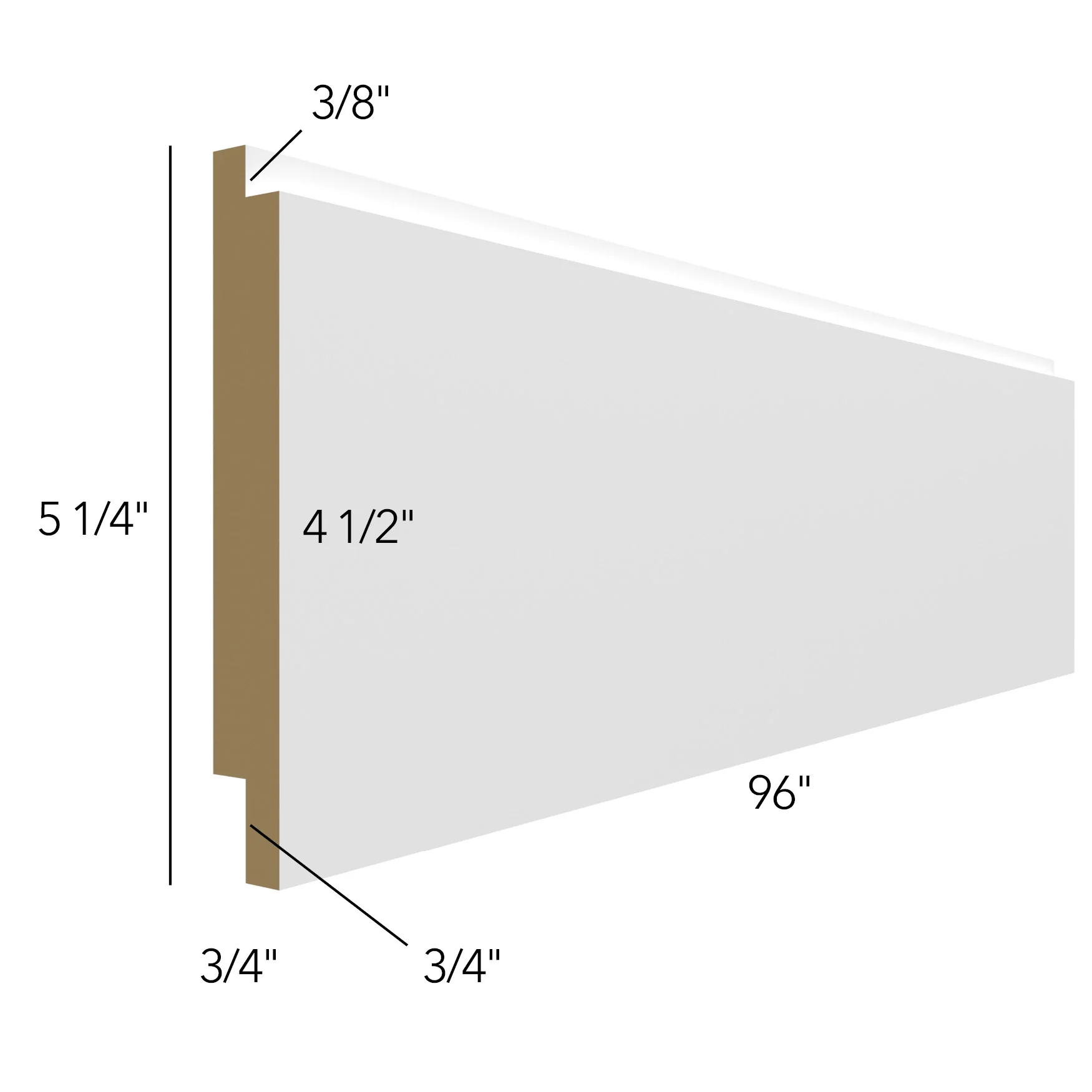 Ship Lap 5-1/4 H X 96 L X 3/4 Th- Luxe Oak by Fabuwood