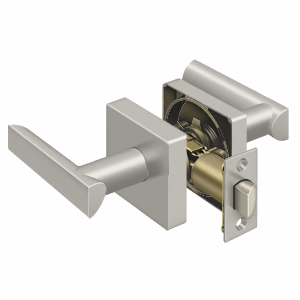 Deltana Zinc Livingston Lever With Escutcheon Passage Door, Brushed Nickel, Square