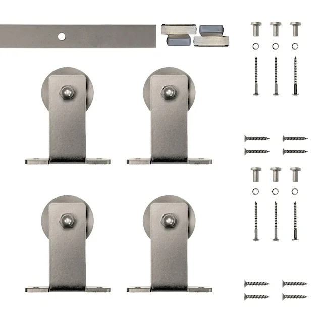 Furniture Barn Door Top Mount Rolling Double Door Kit, 48″
