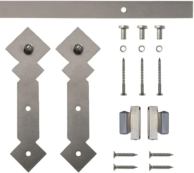 Furniture Barn Door Double Diamond Rolling Single Door Kit, Soft-Close, 72″