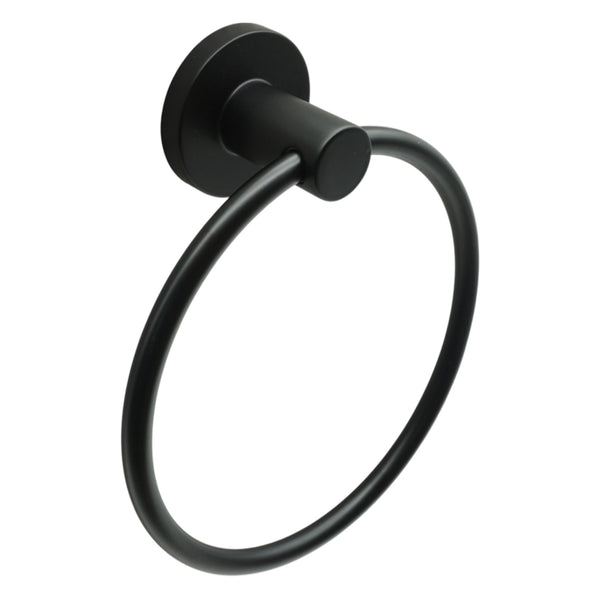 Matte Black Modern Towel Ring